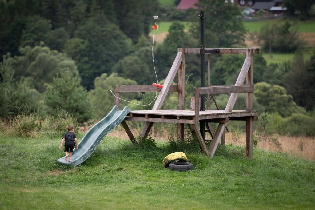 Polanka Beskid Niski Cute Cabin With Spectacular Views Hanczowa Exteriör bild
